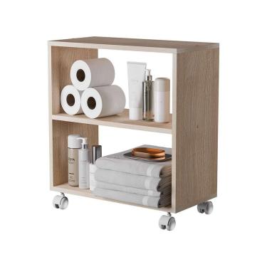 Imagem de Gabinete Organizador Para Banheiro Com Rodinha 50cm Carvalho