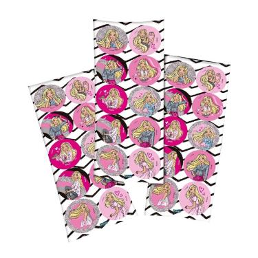 Imagem de Adesivo Redondo Para Lembrancinha Barbie - 30 Unidades