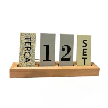 Imagem de Calendário de Mesa Decorativo com Plaquinhas para Mesa Escritório Decoração Casa(VERDE)