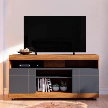 Imagem de Rack para TV com Portas Aurora Noce Preto - CASA H