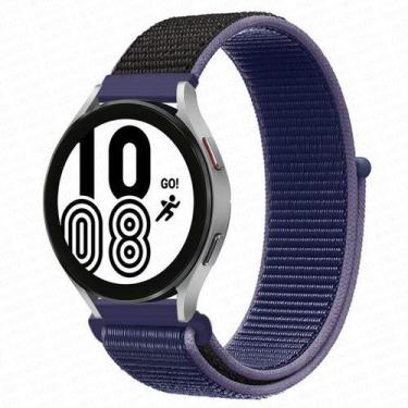 Imagem de Pulseira Cor Azul Marinho Nylon tiras autocolantes 20mm Compativel Com