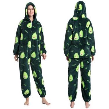 Imagem de Pijama De Lã Falso Outono Inverno Flanela Quente Mulheres Conjuntos De Pijamas Grosso De Veludo Coral Manga Comprida Pijamas, Hippo, S 145-155cm