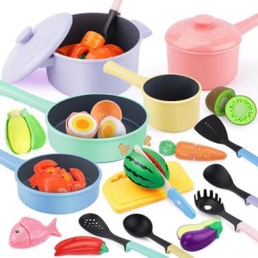 Imagem de Acessórios de cozinha Play GILOBABY Play Food Sets Kids Pink