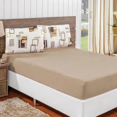 Imagem de Jogo De Cama Malha Queen Quality 03 Peças - Avelã. - BIA ENXOVAIS