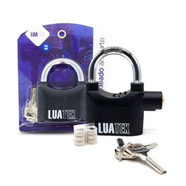 Imagem de Cadeado Antifurto Trava Disco Com Alarme Sonoro Super Potente - LUATEK