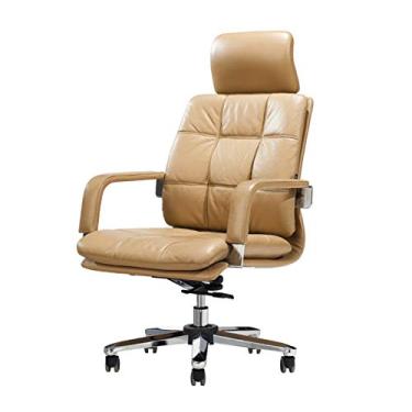 Imagem de Tarefa giratória com encosto alto para computador escritório com apoio de braço ajustável ergonômico executivo escritório macio acolchoado para jogos