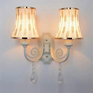 Imagem de HOSETEON Arandela de parede europeia moderna e quente arandela de parede interna de vidro em forma de arandela compatível com corredor corredor cozinha bar espelho frontal Lightsoom cabeceira Nig