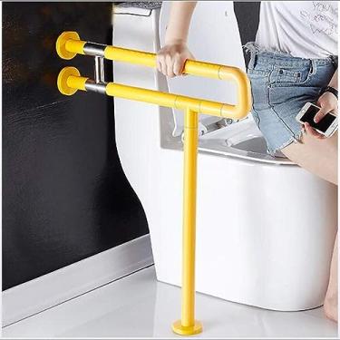 Imagem de AKALNNB Barras de apoio para corrimão, barras de apoio para banheiro, barra dobrável para banheiro, corrimãos de chuveiro de segurança, barra de suporte de assento de banheiro antiderrapante