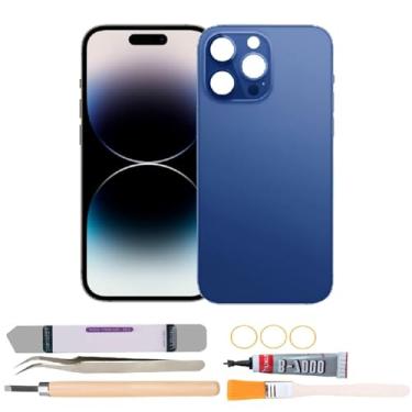 Imagem de Substituição de vidro da capa traseira compatível com iPhone 14 Pro Max de 6,7 polegadas com kits de ferramentas de reparo (Roxo)