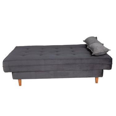 Imagem de Sofa-Cama Casal 3 Lugares Retratil em Veludo Macio Espuma D26 Certificada INMETRO para Sala de Estar Pequena 195cm