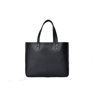 Imagem de Bolsa de couro vintage Aaron Leather Goods couro legítimo, grande capacidade, alças duplas, design clássico marrom, Corvo, Large