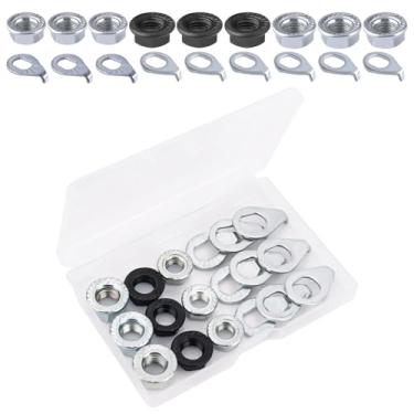Imagem de 36pcs Porcas Eixo Bicicleta e Arruelas Segurança, M8/M9.5/M10 3 Tamanhos Porca Eixo Roda Bicicleta com Flange Kit Preto Prata Peças Cubo Bicicletas para Bicicletas Cidade Dianteira e Traseira