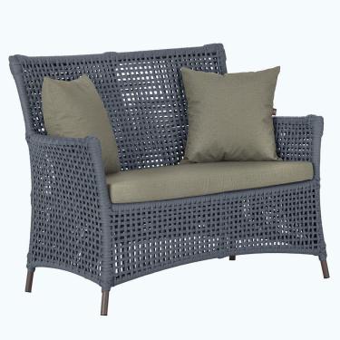 Imagem de 1 Sofá área Externa Igapó Alumínio Marrom Corda Náutica E8 Prata