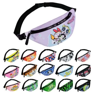 Imagem de Pochete fofa de desenho animado para adolescentes e adultos – bolsa de cintura colorida com estampa de personagem divertida, alça ajustável, bolsa de cinto de viagem leve para caminhadas, corrida ou