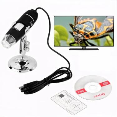 Imagem de Microscópio Digital Profissional Com Cabo USB E Zoom Em HD 1600x - Portátil Ajustável Ampliação Completo Para Trabalho Computador Celular Note Biológico Exploração Analise Cientista Mini Bolso Ótico