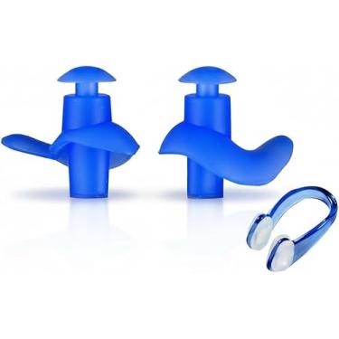 Imagem de Kit Protetor Auricular Moldado + Clipe Nasal para Natação, Piscina, Hidroginástica, Unissex – Tampão de Ouvido Reutilizável, Protetor de Ouvido, Conforto Extremo, Vedação Anti-Água, Ideal para Treinos e Lazer Aquático