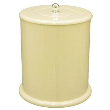 Imagem de Lixeira Para Banheiro Mdf Redonda 6 Litros Biscuit - Lojarocca