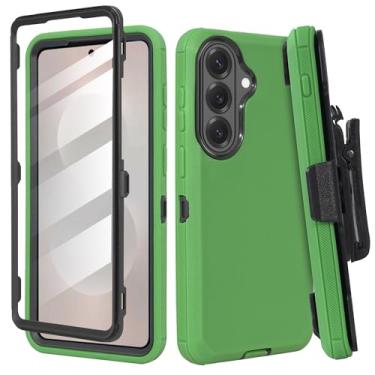 Imagem de Capa Thousand Gear compatível com Samsung S26 com clipe de cinto e protetor de tela integrado, capa protetora robusta à prova de choque com suporte (não para S26 Ultra) (verde)