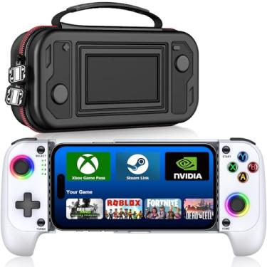 Imagem de 【Anti-Drift & Fast-Connect】Wireless Game Controller for iPhone/Android with Case | Hall Joysticks Bluetooth Phone Controller, For Cloud Gaming, Genshin Impact, Roblox, Call of Duty Mobile Gamers,White