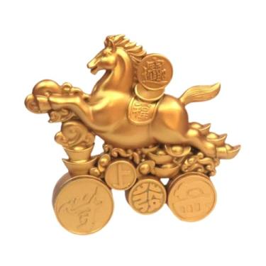 Imagem de Generic Estátua de cavalo em resina, ornamento moderno e compacto, estatueta de cavalo de estábulo, escultura para entrada, mesa, lareira, armário ou