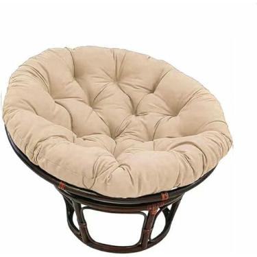 Imagem de Almofada grossa e macia para cadeira - Tecido de algodão grosso e acolchoado, assento de chão macio e redondo, cadeira de balanço, varanda, sala de estar ou dormitório universitário.