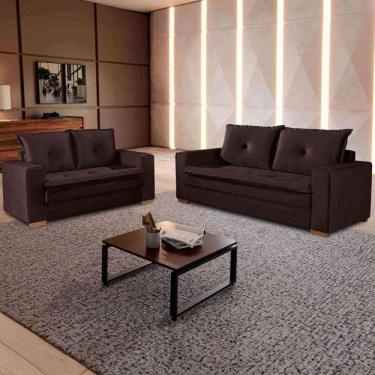 Imagem de Conjunto De Sofás De 02 E 03 Lugares Unique - Tudo De Móveis Marrom