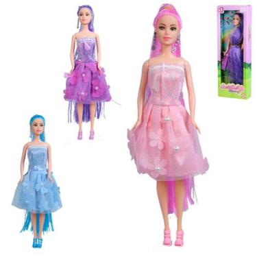 Imagem de Boneca Linda Bell Primavera com Vestido  Boneca Infantil Fashion Descr