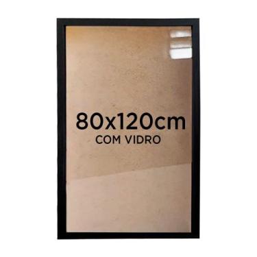 Imagem de Moldura Quadro Caixa 3cm 80x120cm Foto Poster Ilustração com Vidro - V