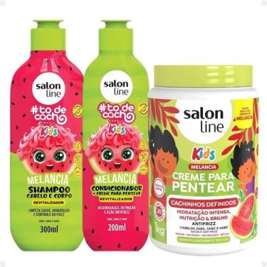 Imagem de Kit Salon Line Kids: Shampoo e Condicionador + Creme para Pentear 1kg 