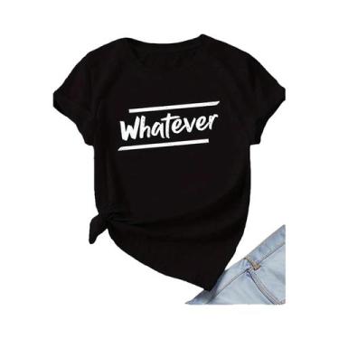 Imagem de Camiseta Feminina Casual De Verão Com Gola Redonda E Manga Curta, Conf