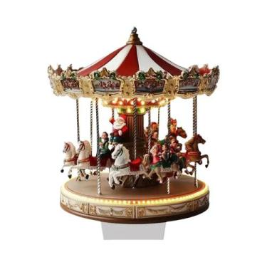 Imagem de Ornamentos De Mesa Em Acrílico 2D Com Cena De Carrossel De Natal, Deco