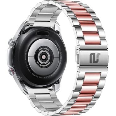 Imagem de Pulseira NSmart magnética em aço inoxidável compativel com Galaxy Watch 6 - Galaxy Watch 6 Classic - Galaxy Watch 5 - Galaxy Watch 5 Pro - Galaxy Watch 4 Classic (único, Prata Rose Pink 3 Elos)