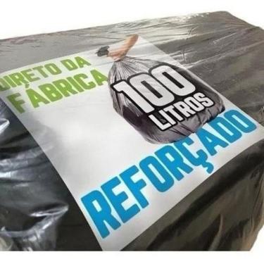 Imagem de Saco De Lixo 100 Litros Preto Reforçado - 100 Unidades