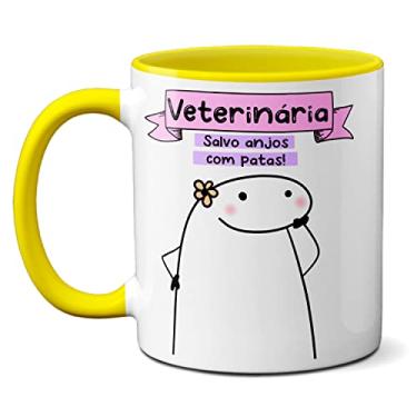 Imagem de Caneca Veterinária Salvo Anjos De Patas! Presente Fofo (Amarela)
