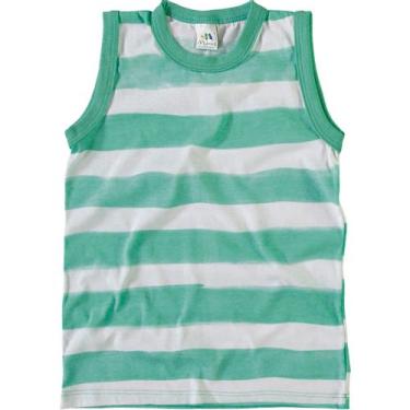 Imagem de Camiseta Infantil Regata Malwee - Em Cotton 100% Algodão - Verde e Branco