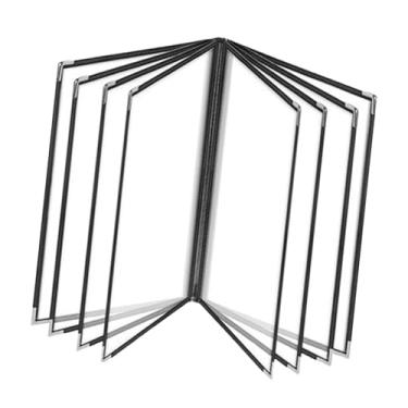 Imagem de menolana Suporte de menu, capas de menu, suporte de livro de menu com cantos de metal de painel duplo, livro de capas de menu de restaurante, para bar café, 8 Página 16 Visualizar