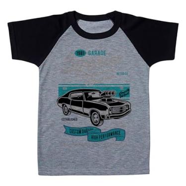 Imagem de Camiseta Raglan Infantil Cinza Carro Retro Vintage Muscle Superior 1981 (BR, Numérico, 10, Regular, Polialgodão)