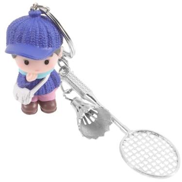Imagem de Baluue Chaveiro de badminton infantil de desenho animado chaveiro de bola de enfeites pendurados porta-chaves o presente decoração de bolsa chaveiro de tênis garota pingente