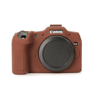 Imagem de Rieibi Capa EOS R8, capa protetora de silicone macio para câmera Canon EOS R8 EOSR8, capa leve para câmera EOS R8 - marrom escuro