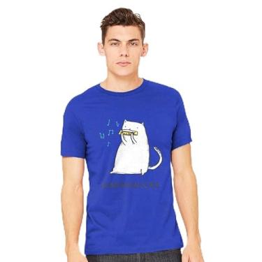 Imagem de TeeFury - Harmonicat - Camiseta masculina animal, gato, Azul marino, M