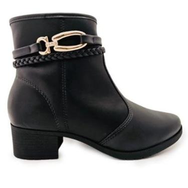 Imagem de Bota Moleca com Fivela e Salto Bloco 4cm e Zíper-Feminino