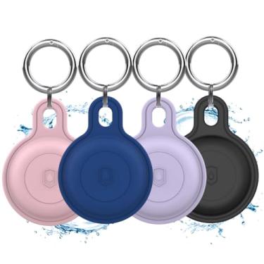 Imagem de Chaveiro À Prova D’água Compatível Com Rastreador Airtag, Capa Case Silicone Protetor De Rastreador, Capa Impermeável Para Fixar Em Mochilas, Malas, Coleiras – HEISIL (AZUL ESCURO)
