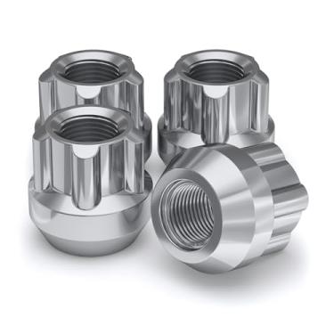 Imagem de White Knight Conjunto de trava de roda de bolota de extremidade aberta cromada M14 x 1,50 da Wheel Accessories 41900, 4 unidades (pacote com 1), 14 mm x 1,50