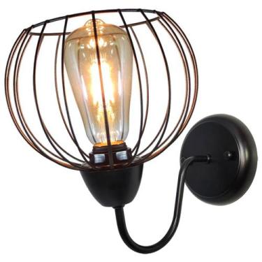 Imagem de Arandela Parede Aramado Tangerine Preta garagem Corredor - CM GLASS - 