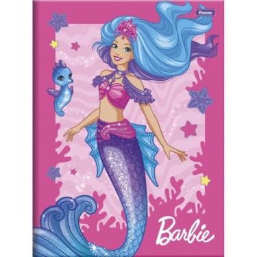 Imagem de Caderno Brochurão Capa Dura Barbie Mermaid Power 80 Folhas - Pacote co