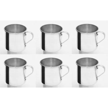 Imagem de Kit 6 Canecas p Refrescos de Alumínio Polido N9 550ml - Omega Alumínio