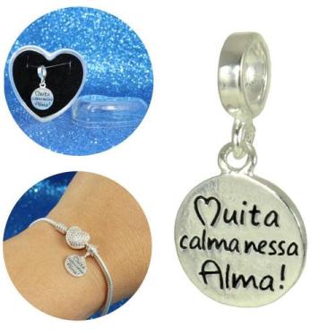 Imagem de Berloque Charms Muita Calma Nessa Alma Pendurar Prata Lei - Lojas La&N