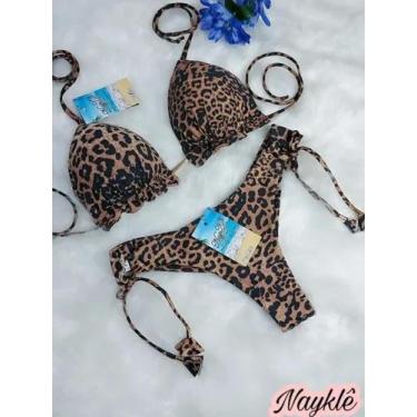 Imagem de Kit Com 3 Conj. Biquíni Cortininha C/ Calcinha Fio Duplo - Nayklê Moda