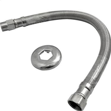 Imagem de Engate Flexível De Alta Vazão 40cm Aço Inox 304 Trançado Entrada Agua 