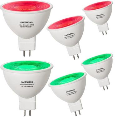 Imagem de Lâmpadas LED KAKEMONO MR16 GU5.3 6W - Vermelho e Verde - 12V - Pacote 